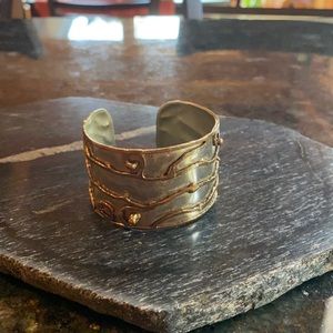 Wide silver and gold cuff bracelet🌺